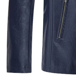 金盾（KIN DON）皮衣 新款男士皮夹克薄款外套商务休闲上衣青年外套QT5006-GF8640深蓝色3XL