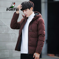富铤 FORTEI 棉衣男装2019冬季新款棉服潮流时尚韩版保暖连帽男士休闲百搭棉袄外套男 SLW7121 暗红 L