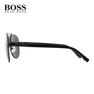 HUGO BOSS 雨果博斯 男款黑色镜框黑色镜腿灰色镜片眼镜太阳镜 0806/F/S QILY1 62MM