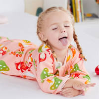 米乐鱼 儿童睡袋婴儿抱被宝宝秋冬分腿防踢被包被 双层长袖蘑菇丛林110*64cm