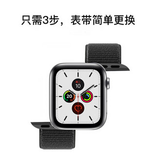 派滋 苹果手表表带 尼龙回环款 适用于apple watch5/4iwatch3/2/1苹果手表表带子 38/40mm-黑色