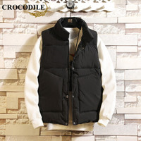 鳄鱼恤（CROCODILE）马甲 男士2019秋冬时尚潮流韩版休闲百搭连帽马甲 A076-MJ12 黑色 2XL