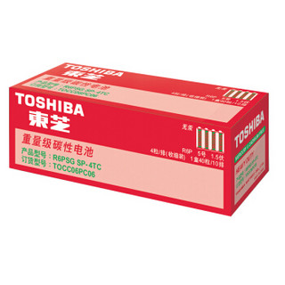 TOSHIBA 东芝 5号碳性电池干电池40节装 适用于照相机/鼠标/玩具/剃须刀/门铃/医疗仪器/电动工具 AA