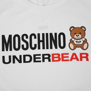 MOSCHINO UNDERWEAR 莫斯奇诺 女士白色小熊图案棉质圆领短袖T恤 Z A1904 9003 0001 S码