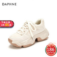 Daphne/达芙妮拼接松糕厚底老爹鞋温暖毛布内里运动鞋