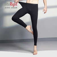INTERIGHT男士秋裤棉单条装薄款单裤秋冬季保暖裤打底棉毛裤男式线裤衬裤 黑色 XL