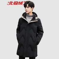 北极绒（Bejirong）羽绒服外套男 2019冬季新款韩版中长款休闲羽绒服保暖外套 QT709-9811佳 黑色 2XL