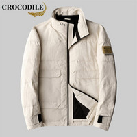 鳄鱼恤（CROCODILE）羽绒服 男士2019冬季时尚潮流休闲修身羽绒服 D227-5919 米白色 L