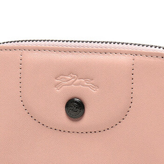 LONGCHAMP 珑骧 女士LE PLIAGE CUIR系列柔粉色羊皮卡包零钱包 3606 757 507