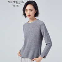 雪莲 SNOW LOTUS秋冬山羊绒简约圆领女套头衫针织衫羊绒衫 798024 Q6D4 095