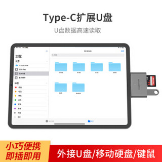 蓝盛 Type-C扩展坞新款iPad Pro拓展坞 苹果mac华为笔记本电脑转换器 安卓手机OTG转接头接U盘TF/SD读卡器