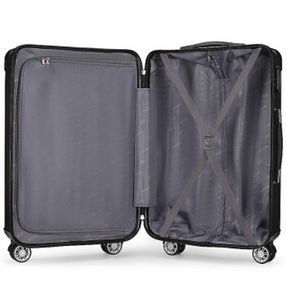 爱登堡 双杆万向轮拉杆箱旅行箱登机箱 DX965001-20B 商务黑 20英寸