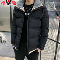 雅鹿 棉衣男 2019新款冬装棉衣男士冬季外套棉服潮流帅气棉袄 YF-M011 黑色 3XL