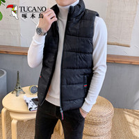 啄木鸟（TUCANO）马甲男2019冬季新款时尚无袖背心修身休闲保暖外套棉衣男装潮流衣服 迷彩黑 L