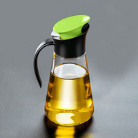 诺派（NUOPAI）自动开合玻璃油壶 550ml绿色 防漏油瓶油罐醋酱油瓶 厨房用品家用装油瓶 自动滑盖油壶 C6463