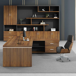 隆旭 老板桌办公桌椅组合主管经理总裁室大班台现代简约办公家具 DBT01  1.8米*0.8米（含侧柜）