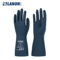 LANON兰浪SR300氯丁防化手套 XL码 进口耐丙酮有机溶剂耐酸碱化工电池医药工业劳保防护