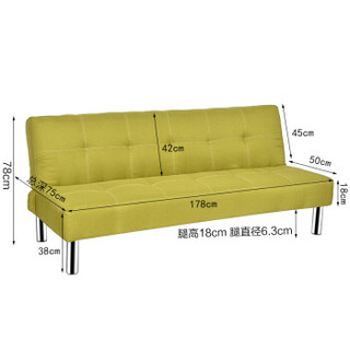 L&S 沙发床 两用折叠双人沙发 多功能双人沙发椅 S10绿色亚麻