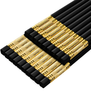 唐宗筷抗菌合金筷子10双装不含钢不发霉易清洗耐高温家用酒店抗菌筷双