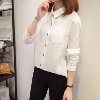 joy of joy 京东女装2019年秋装新款衬衫女韩版修身时尚女装长袖纯色