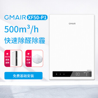 果麦Gmair FX50-P1 家用壁挂式新风机 高效空气净化器 除甲醛防雾霾PM2.5过滤 （含安装基础服务费）