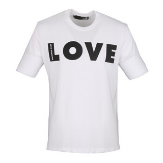 LOVE MOSCHINO 莫斯奇诺 白色圆领短袖T恤衫 M 4 732 4M M 3876 A00 L 男款