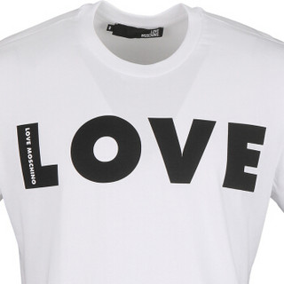 LOVE MOSCHINO 莫斯奇诺 白色圆领短袖T恤衫 M 4 732 4M M 3876 A00 L 男款