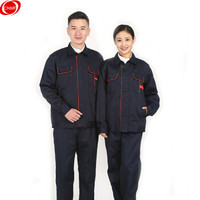 谋福CNMF189劳保劳动帆布电焊工装工作服套装衣服男士防烫耐磨建筑工厂车间厂服工服(藏青色套装 4XL)