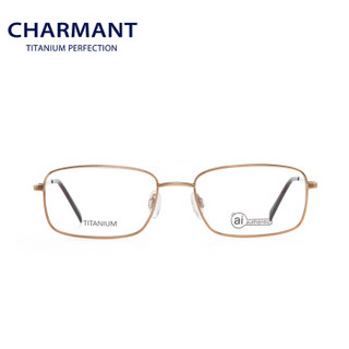 CHARMANT/夏蒙眼镜架男士钛金属光学近视眼镜纯钛方框商务全框金色眼镜框 EO11626 GP 55mm
