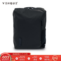 VENQUE 范克 双肩包男大容量商务背包女14英寸电脑包学生书包旅行包包黑