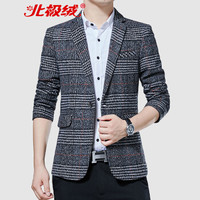 北极绒(Bejirong)西服男 2019秋冬装新款男士休闲单西小西装外套男装 QT6030-985 浅灰色 M