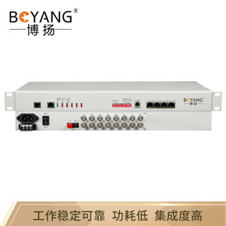 博扬（BOYANG）BY-8E1-4EV PDH光端机8E1 8路2M+4路以太网带物理隔离 FC单纤20公里 机架式 双电源