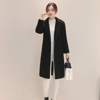 JOY OF JOY 2019冬季新款女装呢子大衣过膝妮子中长款小个子学生加厚毛呢外套女 JWDY199760 黑色 M