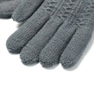 意大利袋鼠（L'ALPINA）手套女士保暖优雅冬季触屏毛线手套加厚防寒户外时尚韩版针织手套 灰色仿貂693ST1003