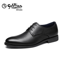 金利来（goldlion）男鞋都市正装休闲鞋英伦时尚舒适皮鞋580810097AAB-黑色-44码