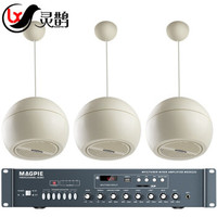 灵鹊 MS3012U吊球音响喇叭吊挂音箱套装 定阻定压蓝牙功放背景音乐公共广播系统店铺商场 （同轴高低音）1拖3