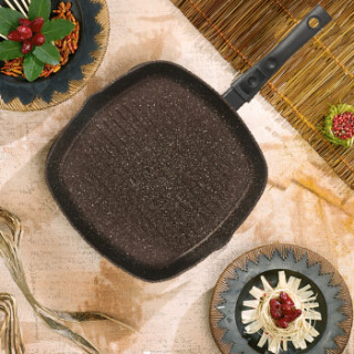 tvs意大利进口buongiorno系列方形牛排煎锅家用平底锅煎烤烤盘不粘锅