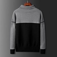 吉普盾高领毛衣男装韩版套头毛线打底衫百搭时尚帅气宽松男装针织衫 灰色 M