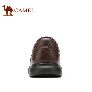 骆驼（CAMEL） 头层牛皮时尚商务休闲皮鞋男 A932287720 暗棕 42