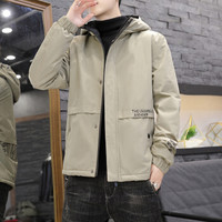 富铤 棉衣男2019冬季新款时尚棉服休闲百搭面包服连帽青年棉袄外套男 BL9951 卡其色 M