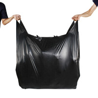 兰诗(LAUTEE)DA4012 手提式黑色加大号垃圾袋塑料袋 48*70cm (100个)/包 黑色薄款