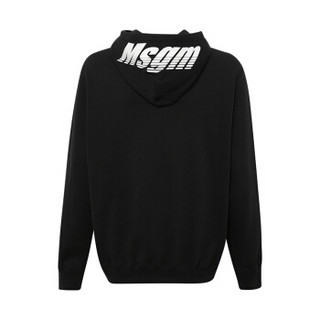 MSGM  男士黑色棉质字母印花图案连帽套头卫衣 2740MM76 195799 99 L码