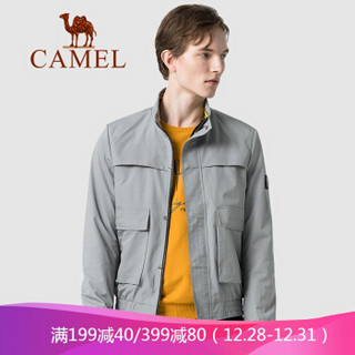 骆驼（CAMEL）男装 2019秋冬新款韩版潮流夹克男士时尚立领茄克衫休闲外套 D9F110307 太空灰L