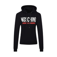 MOSCHINO 女士字母印花棉质连帽卫衣 Z A1711 9001 黑色 S