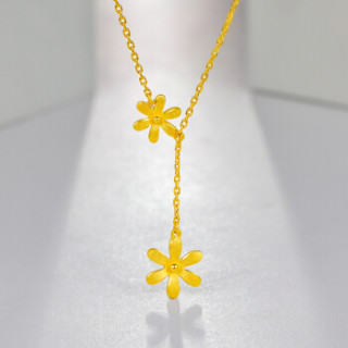 商品周六福 珠宝女款小花足金黄金项链套链 计价ab063373 约5.