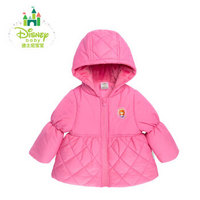 迪士尼(Disney) 冬季新品外套女童连帽保暖棉服外出服154S732 梅红 90cm