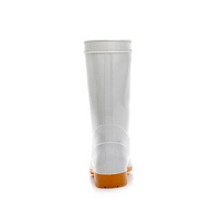 谋福186白色食品卫生靴 耐油耐酸碱劳保防护雨鞋水鞋 三防雨靴（中筒食品靴42码 ）