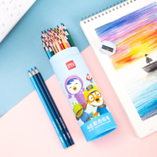 商品得力(deli)啵乐乐48色六角杆油性彩铅 儿童涂色填色笔 绘图彩笔