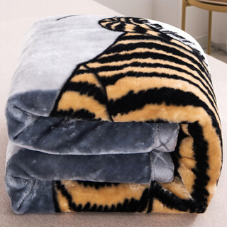 九洲鹿 加大加厚双层盖毯6.6斤拉舍尔毛毯 200*230cm 秋冬保暖厚毯子床单冬季空调毯盖毯