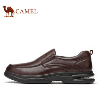 骆驼（CAMEL） 柔软舒适气垫缓震商务休闲男士皮鞋 A932211780 棕色 42